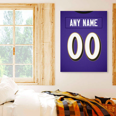 Baltimore Jersey Custom Canvas Print Wall Art for Boy Girl Men Women American Football Personalized Canvas Art